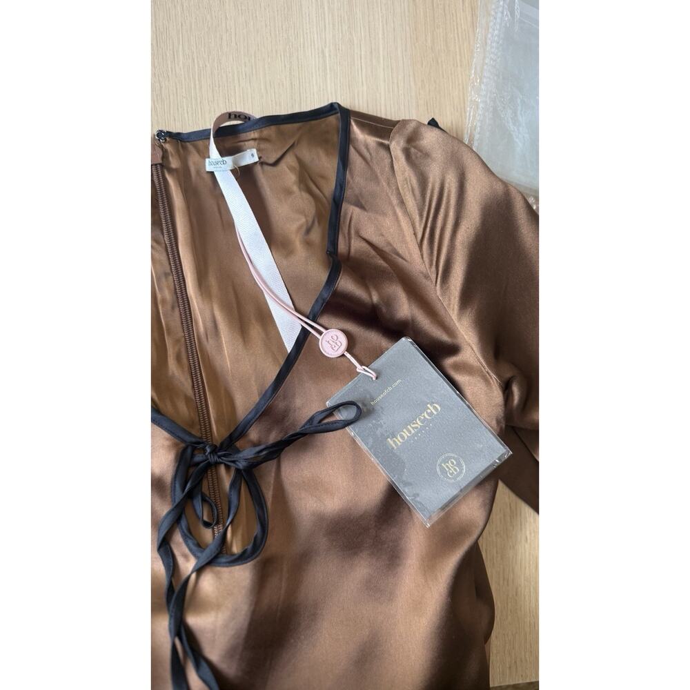 NWT House of CB Sakina Copper Satin Mini Dress Size Small - Picture 11 of 13